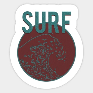 SURF + WAVE Sticker